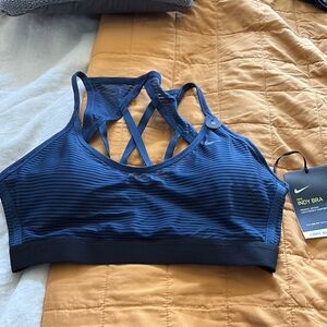 Nike Blue Sports Bra with Strappy Back Design